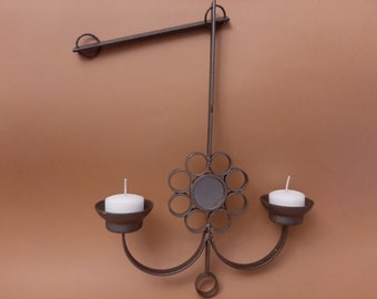 Applique Da Parete Musicale Con 4 Portacandele | Metallo Nero | Decorazione Per Matrimoni E Casa