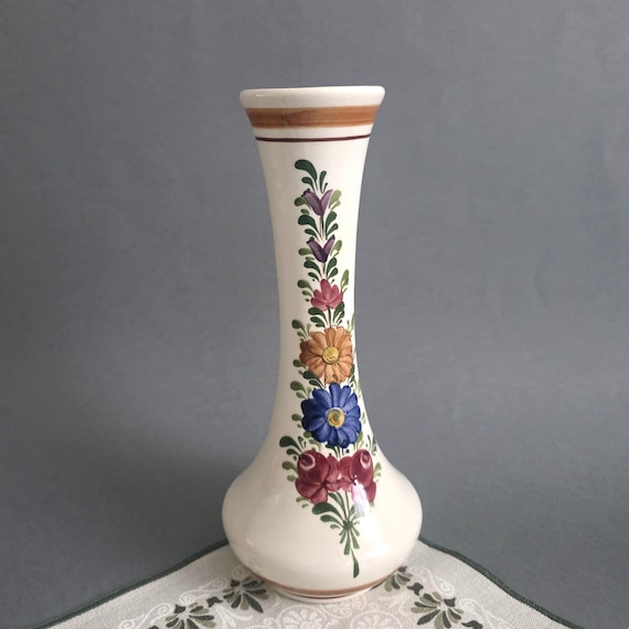 Vintage Austrian Floral Porcelain Vase – WECHSLER Tirolkeramik