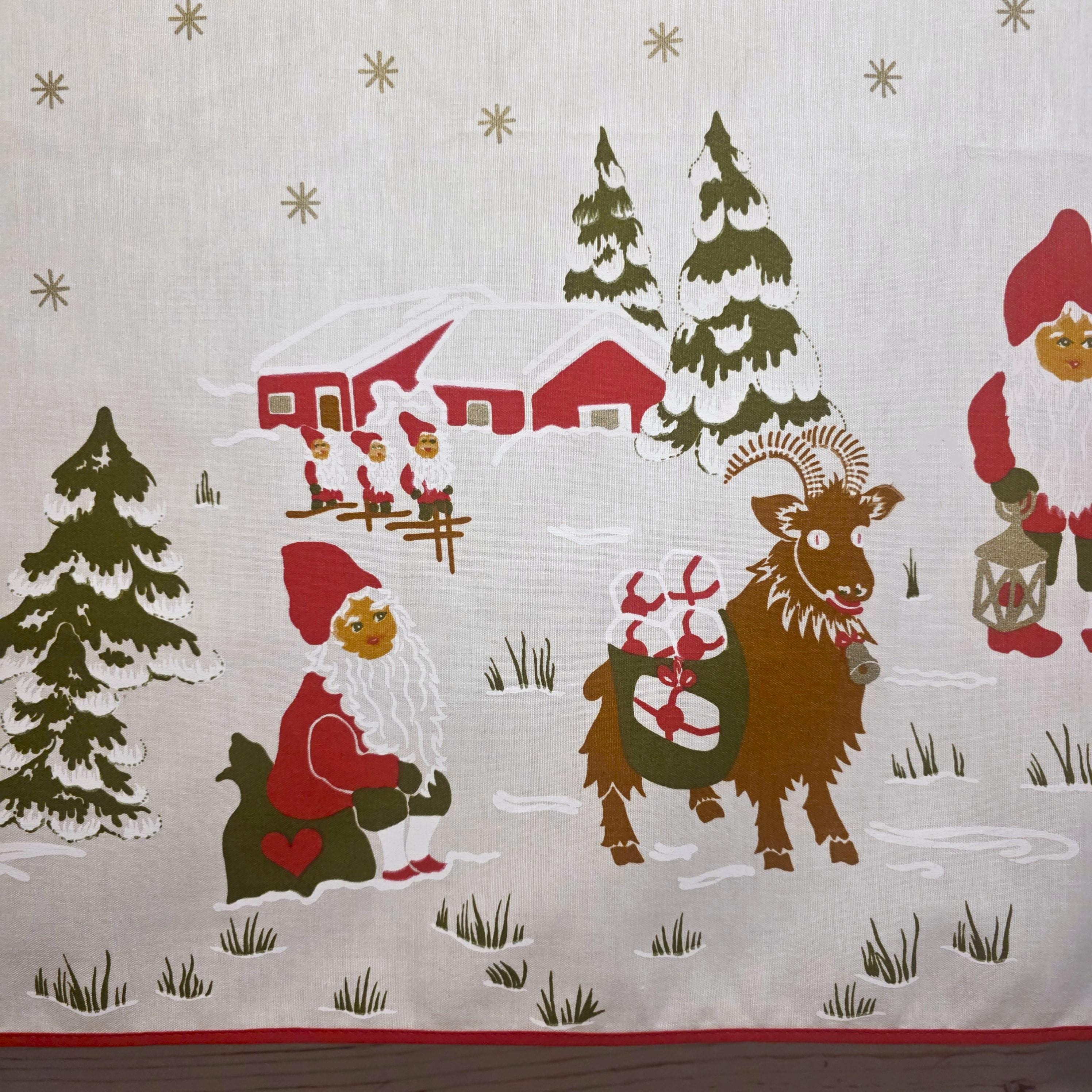 スウェーデン製クリスマスハンドメイドカーテンバランス、ノーム柄