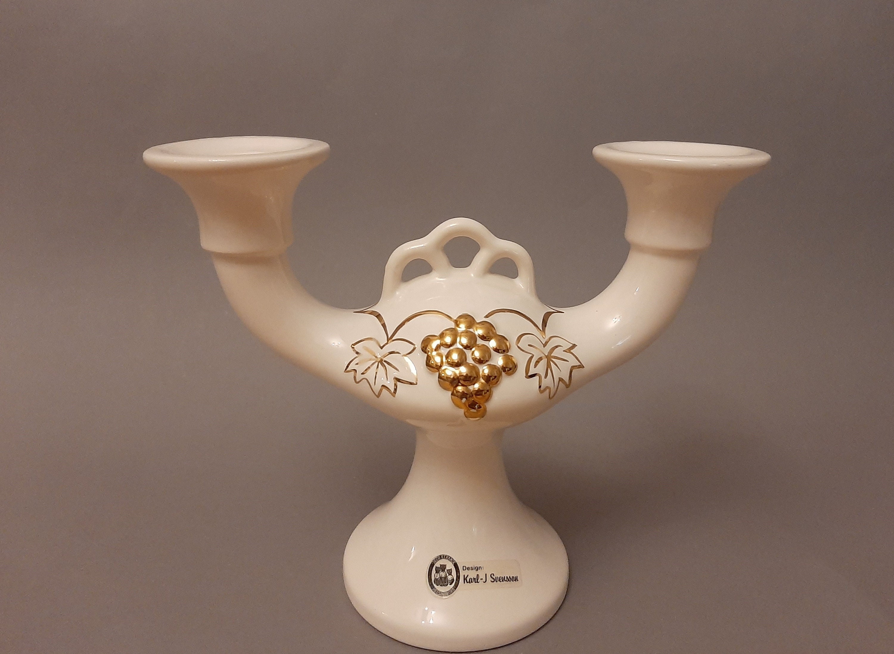 Karl J. Svensson Ceramic Candle Holder: Swedish, Helsingborg