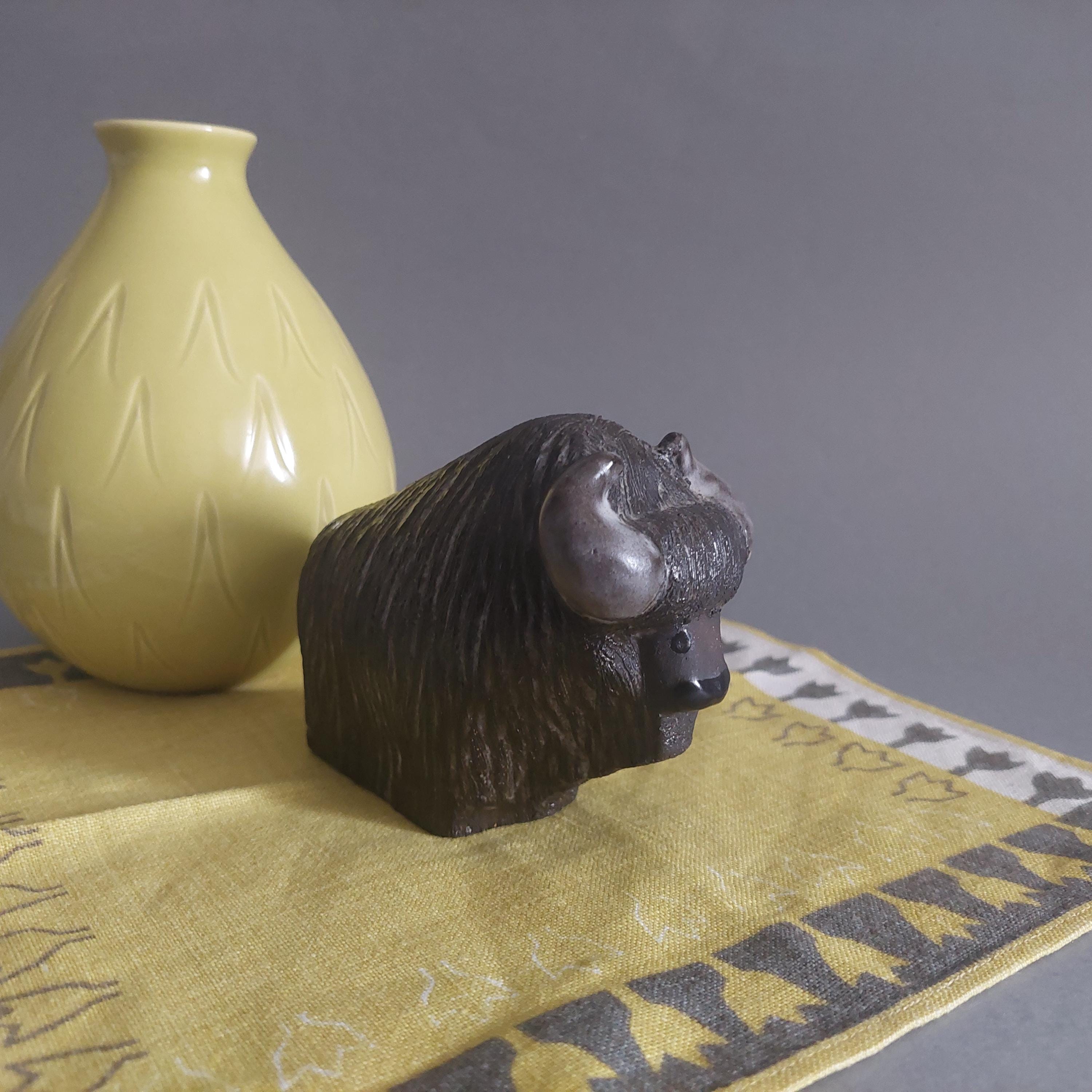 Göran Andersson for UPSALA-EKEBY Ceramic Bison Figurine; Sweden