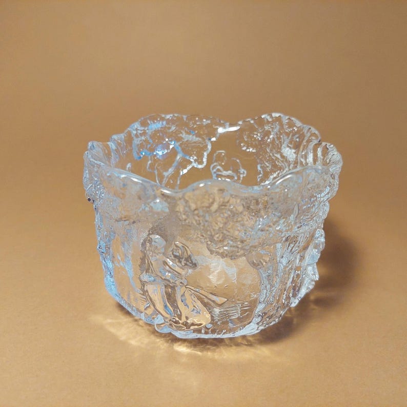 Kosta Boda Rhapsody Art Glass Bowl, Dancing Couple, Design Kjell Engman, Swedish Wedding Decor W4''xH3''(7.7cm x 10cm) image 7