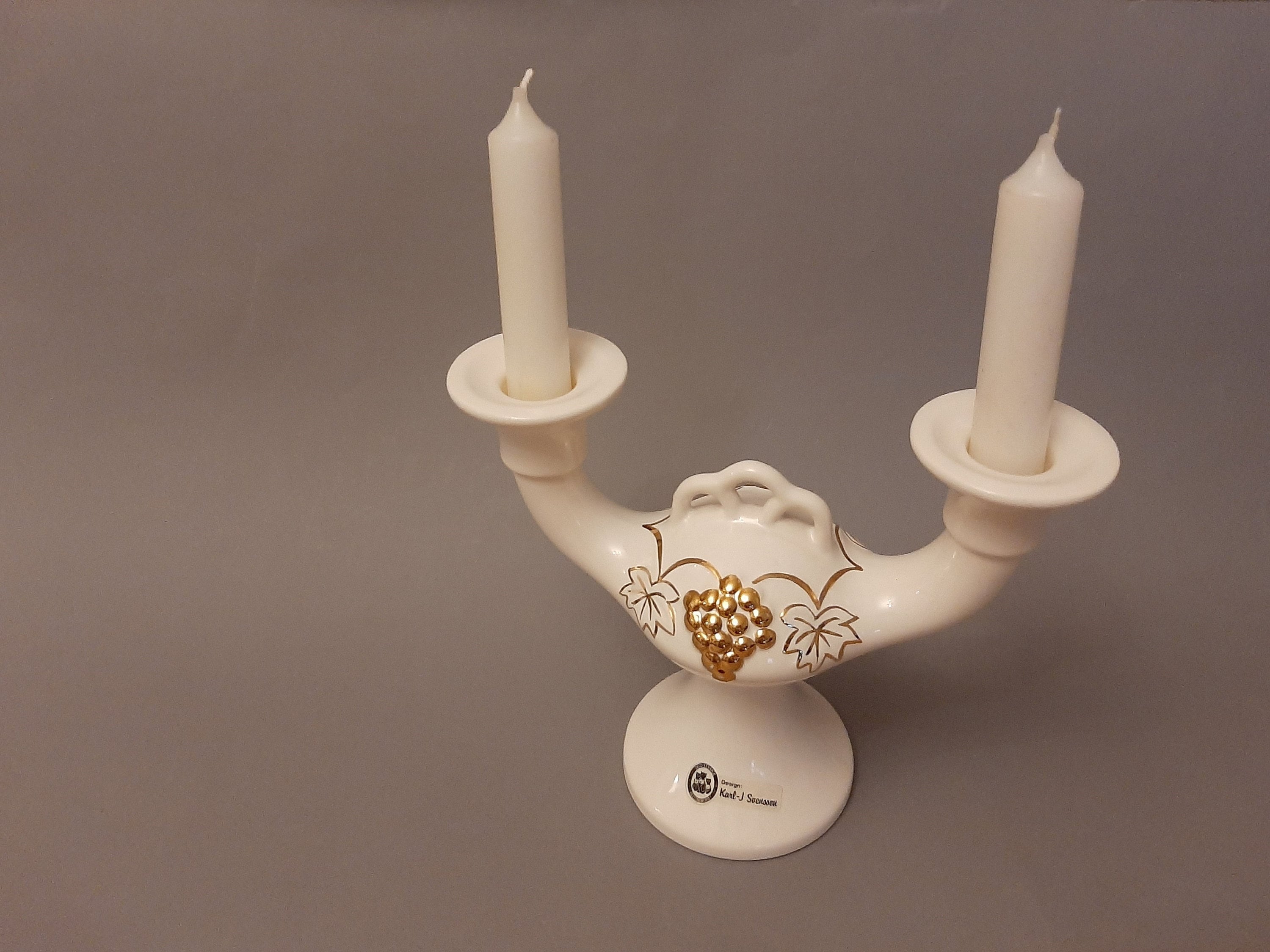 Karl J. Svensson Ceramic Candle Holder: Swedish, Helsingborg