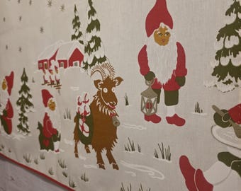 スウェーデン製クリスマスハンドメイドカーテンバランス、ノーム柄