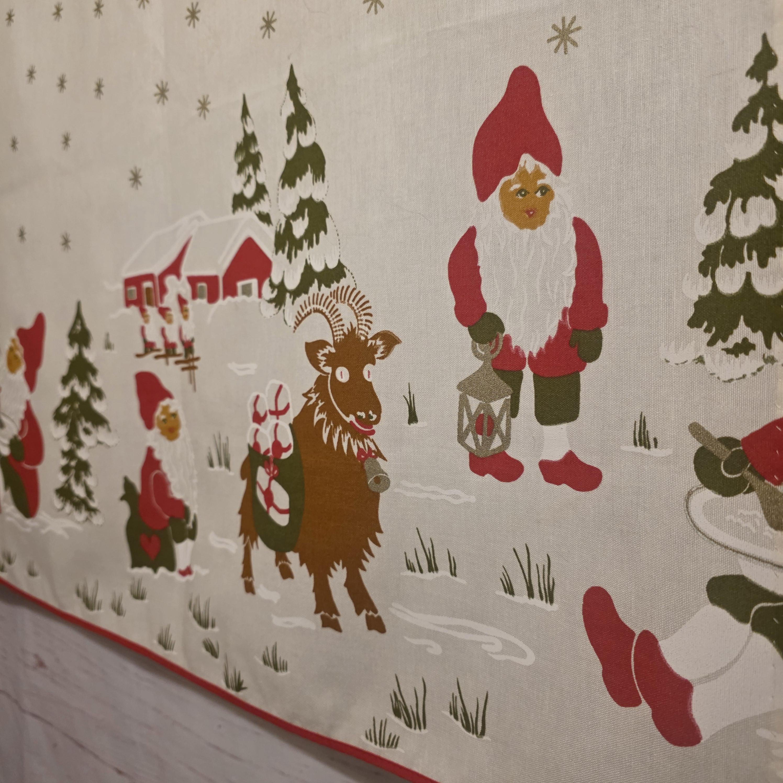 スウェーデン製クリスマスハンドメイドカーテンバランス、ノーム柄