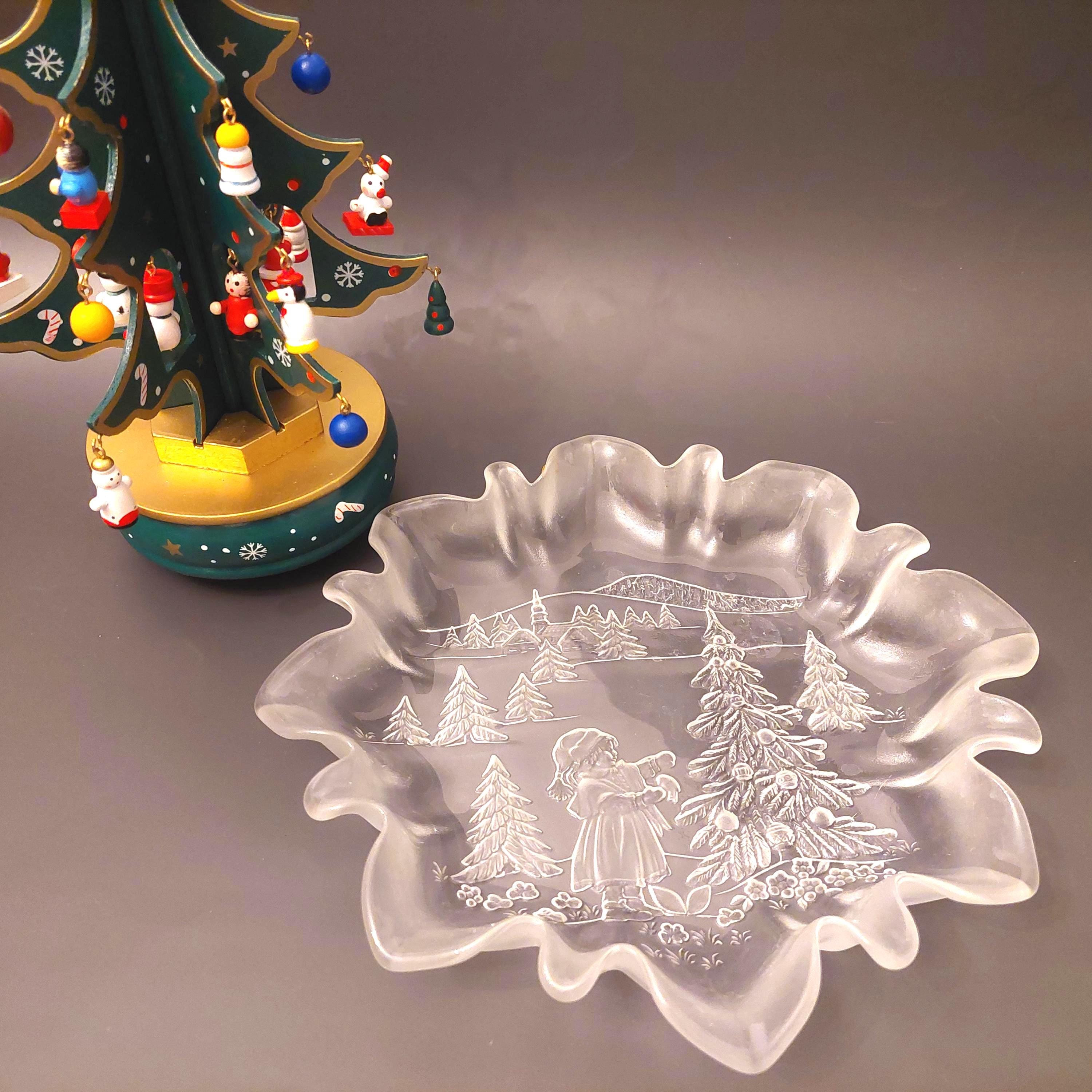 クリスマス プレート皿クリスマスツリーUSAで購入 飾りMIKASAガラス置き物 クリスマス プレート皿クリスマスツリーUSAで購入 飾りMIKASAガラス