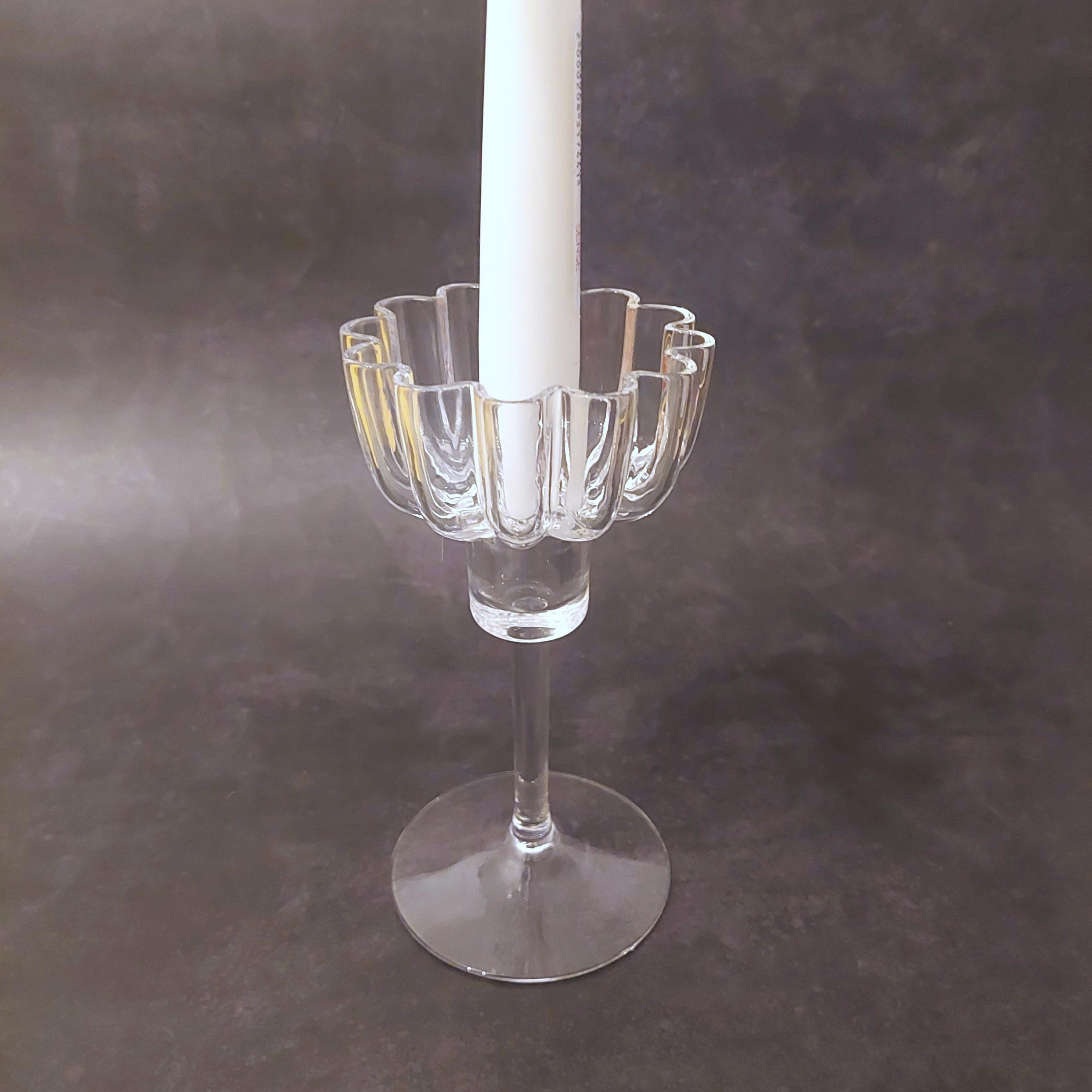 KOSTA BODA Glass Candlestick Holder on Foot: Dia 3.5'' X H6.75
