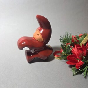 Nittsjö Keramik Tomte gnome: Vintage, ceramic, red,  figurine, Swedish, Christmas ornaments;