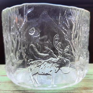 Vintage Kosta Boda Glass Bowl: Flower Planter with Relief Scenes of Swedish Life, Glass Art; H4'' x W 5.25''(H10cm x W13.2cm) image 9