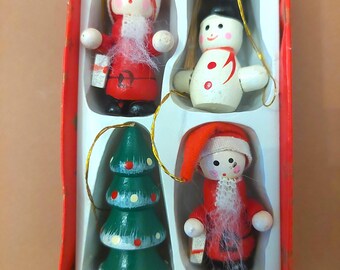 スウェーデンのヴィンテージ木製クリスマスノームの置物、雪だるま