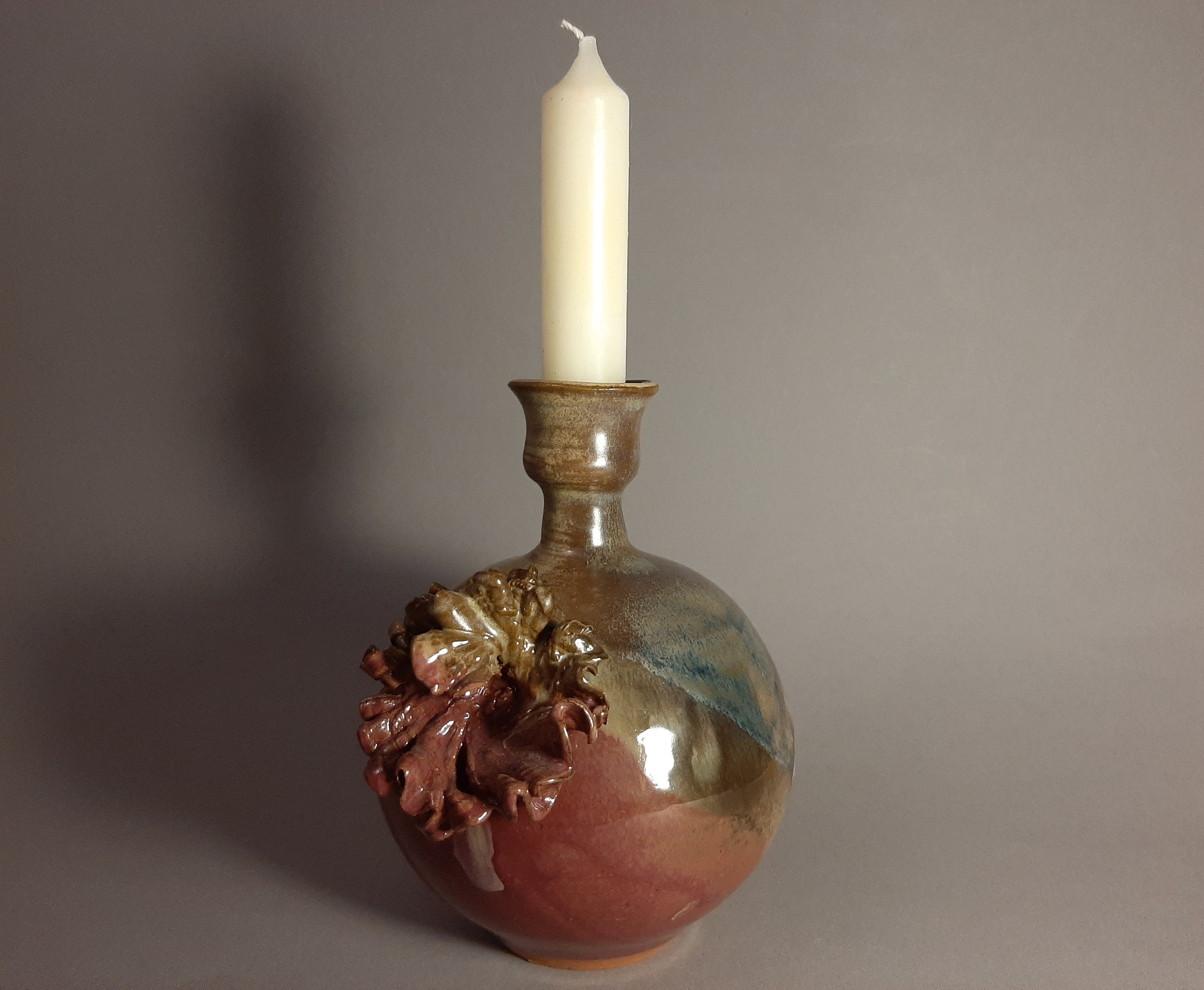 Swedish Vintage Pottery Candle Holder: Handmade, Pottery