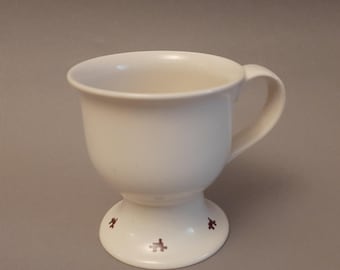 Vintage Höganäs Keramik Mug, Swedish Stoneware Pedestal Cup 240ml