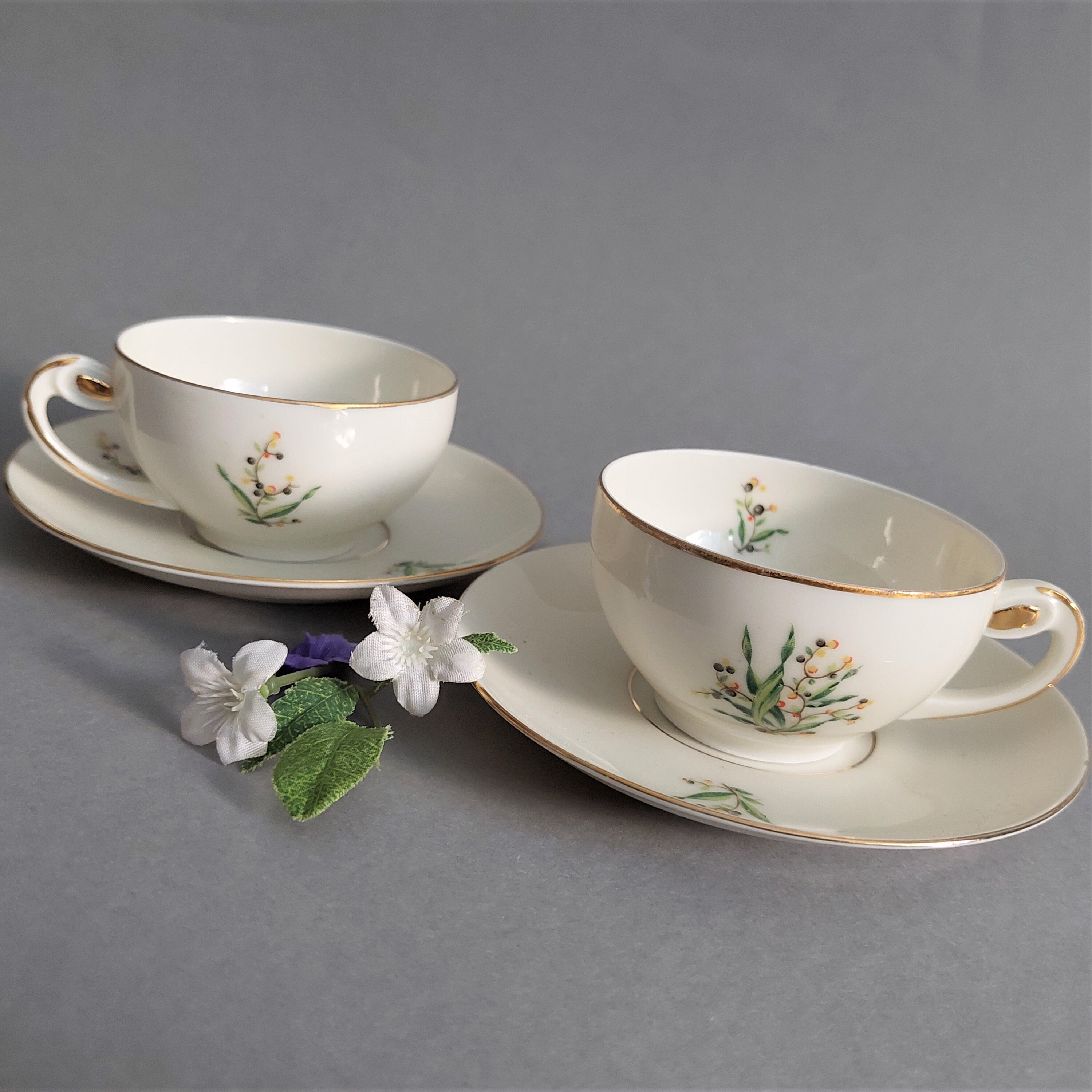 Vintage MZ Czechoslovakia Porcelain Coffee Cup & Saucer Set