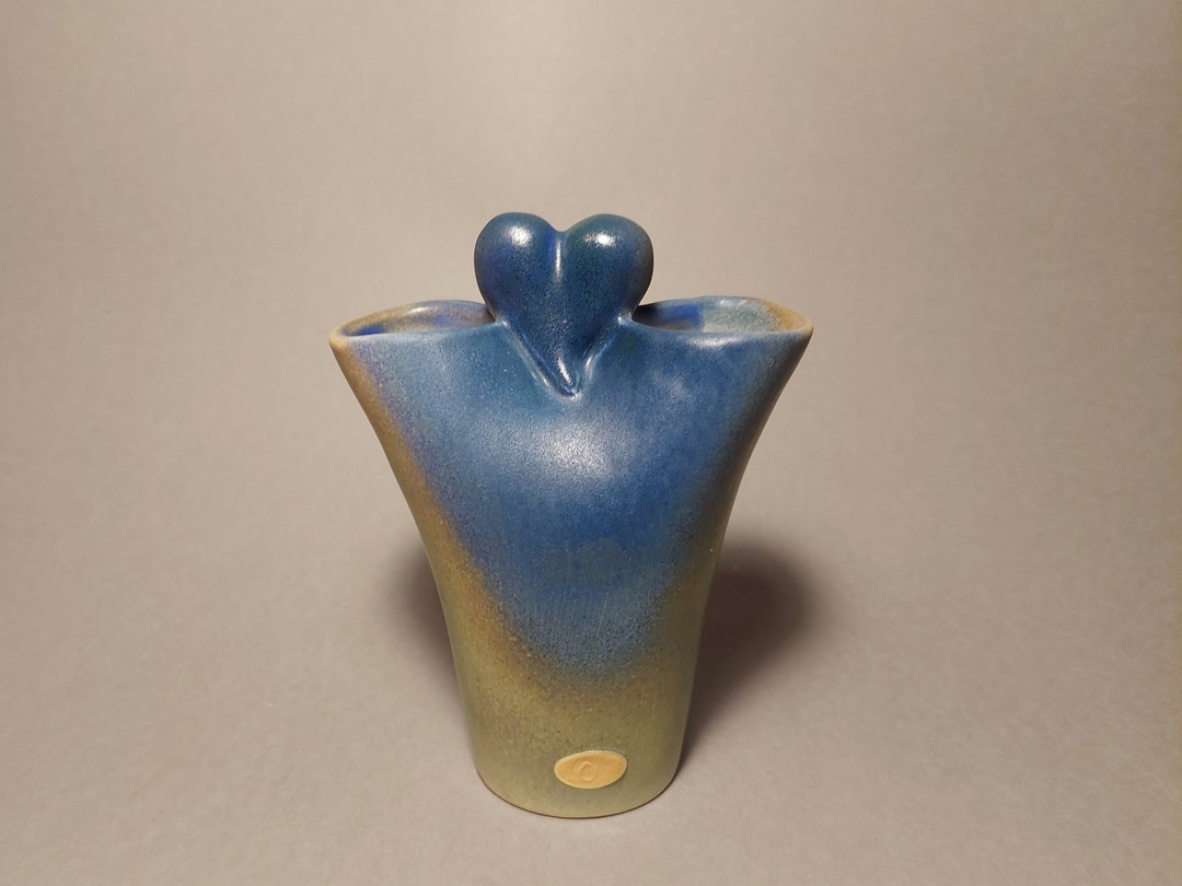 Mats Nyman NITTSJO Ceramic Handmade Pottery Vase Swedish Vintage Blue