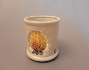 Vintage Jie Gantofta Pottery Tealight Holder; Swedish Ceramic Candle Luminary; Ceramic Candle Holder; Latern Luminary; W 3 3/8''x H 3 5/8''