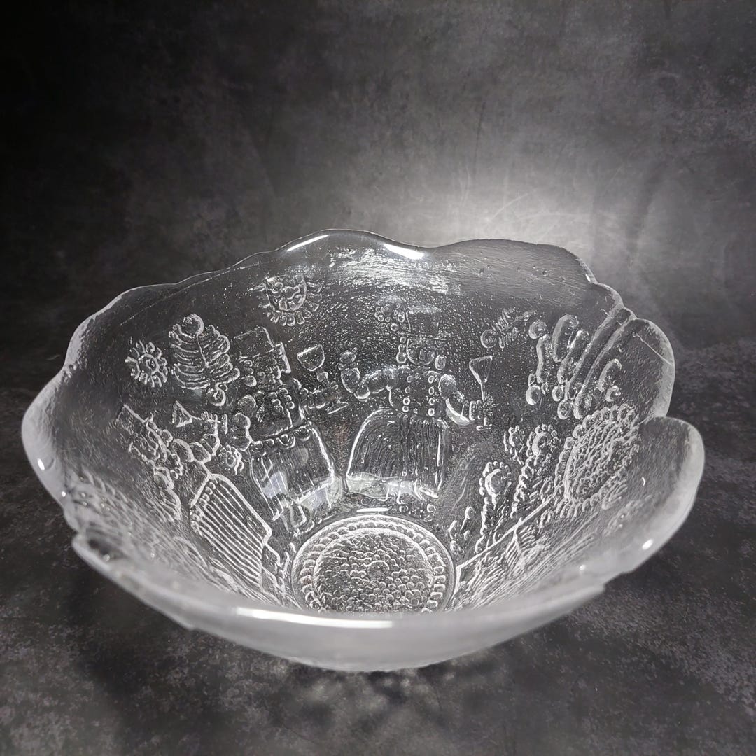 Vintage Kosta Boda Art Glass Bowl, Dalom Series, Goran Warff