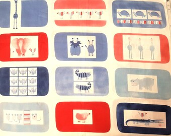 Vintage dierenkatoen, Esta voor kinderen 63 x 78''