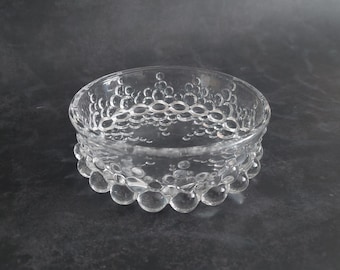 Vintage Glass Salad Bowl: Scandinavian, Bubble, Design, Serving Dish