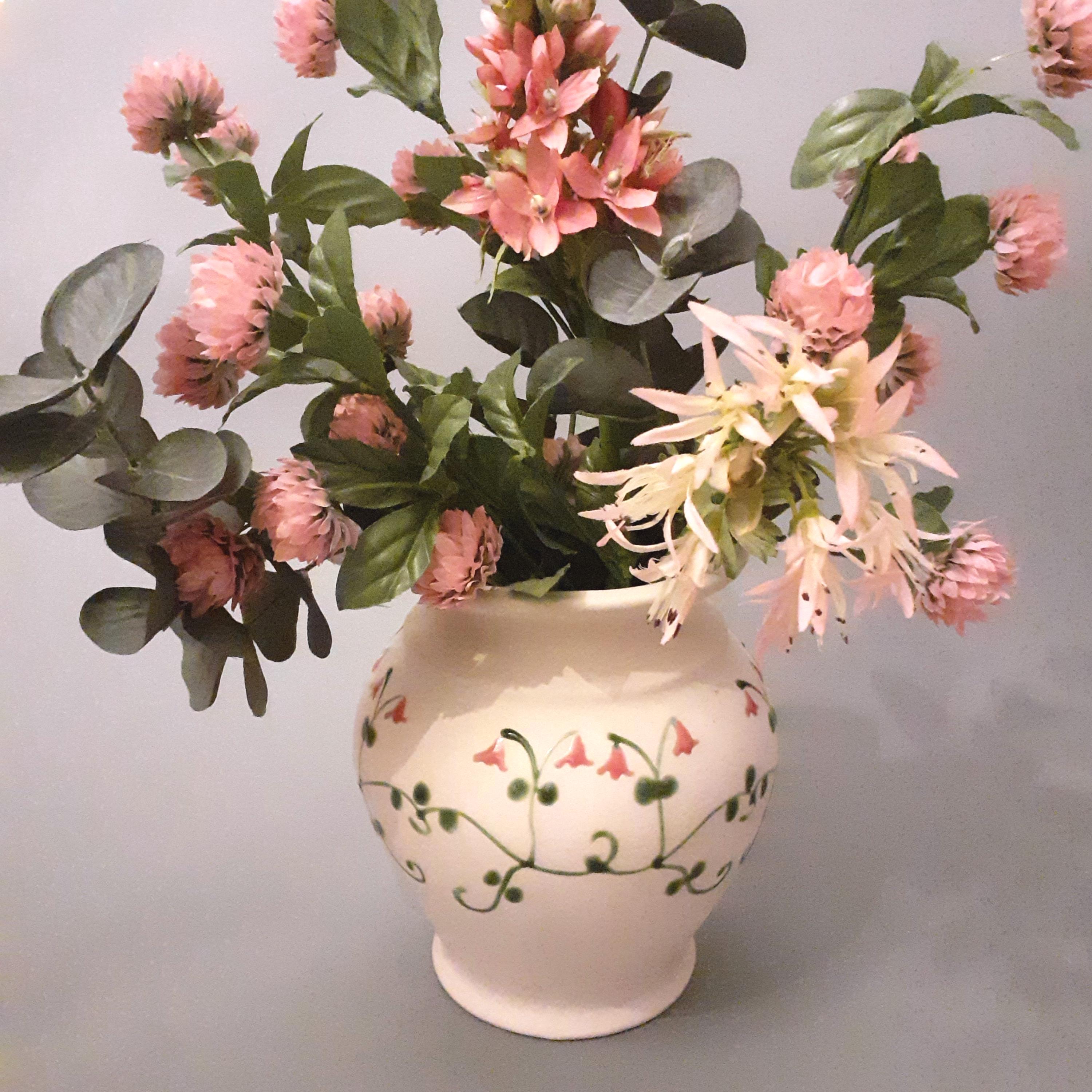 Vintage Gabriel Sweden Stoneware Vase, With Linnea Smaland Floral