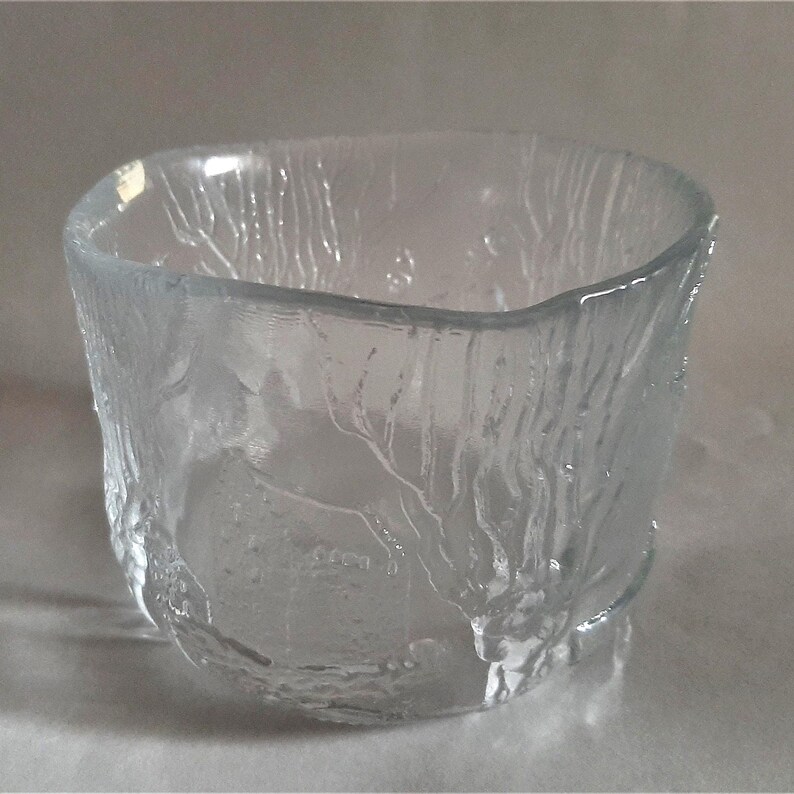 Vintage Kosta Boda Glass Bowl: Flower Planter with Relief Scenes of Swedish Life, Glass Art; H4'' x W 5.25''(H10cm x W13.2cm) image 7