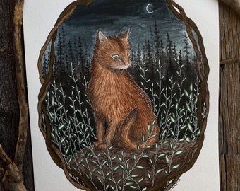 Original Cat watercolor painting - Cat painting - Cat Art - Cat decor - Animal Art - Wildlife painting - Cat