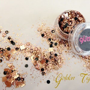 Chunky Body Face Glitter Festival Glitter Bright Gold Black 
