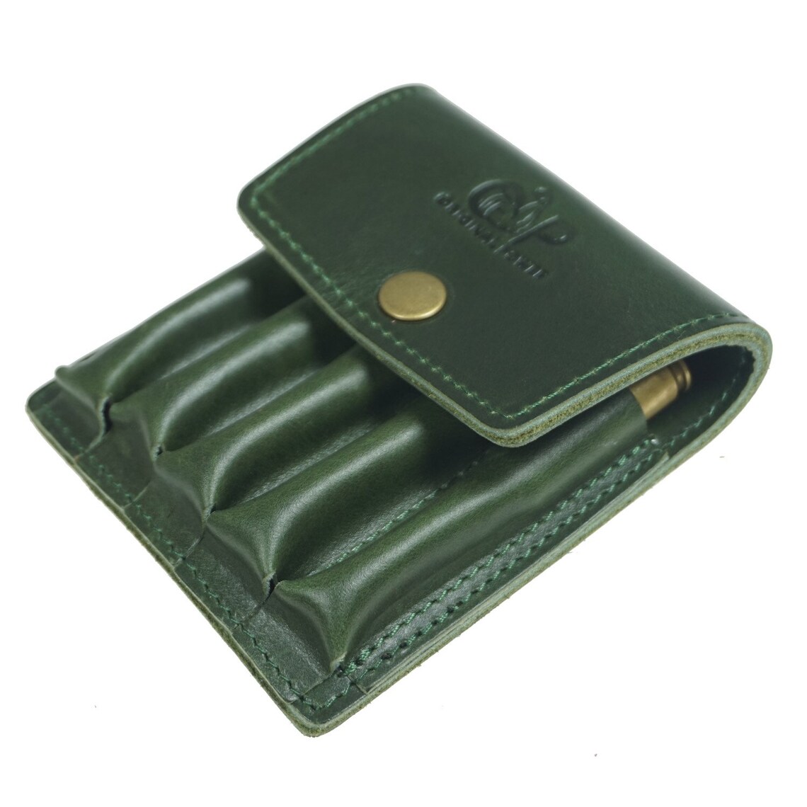 Handmade Leather Ammo Pouch Wallet Heavy Stitching 5 Round Etsy