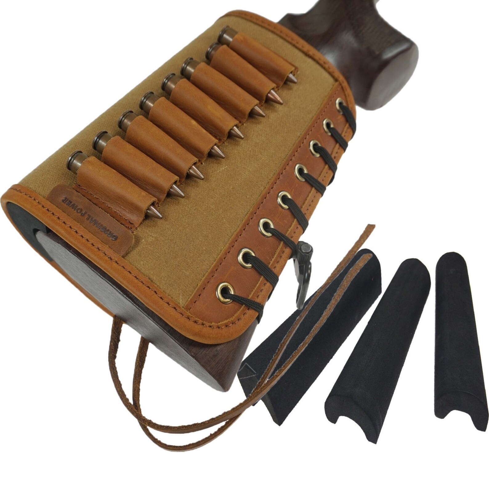 Handmade Leather Canvas Rifle Buttstock Ammo Cartridge Holder Etsy