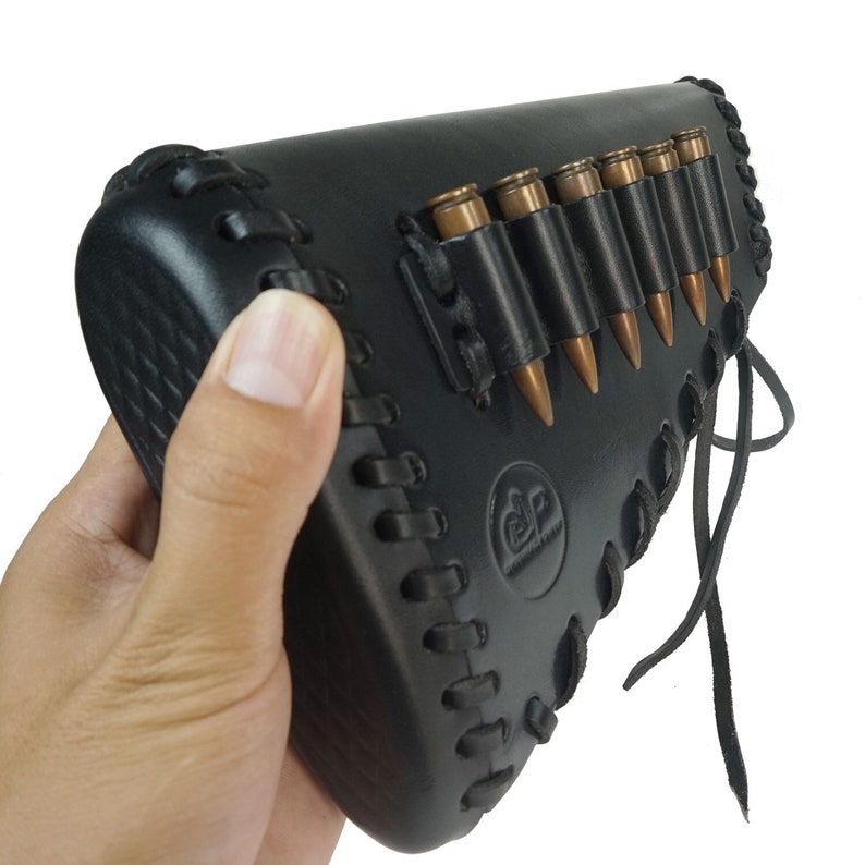 Hand stitch Leather Rifle Buttstock Ammo Holder for .4570 308 Etsy