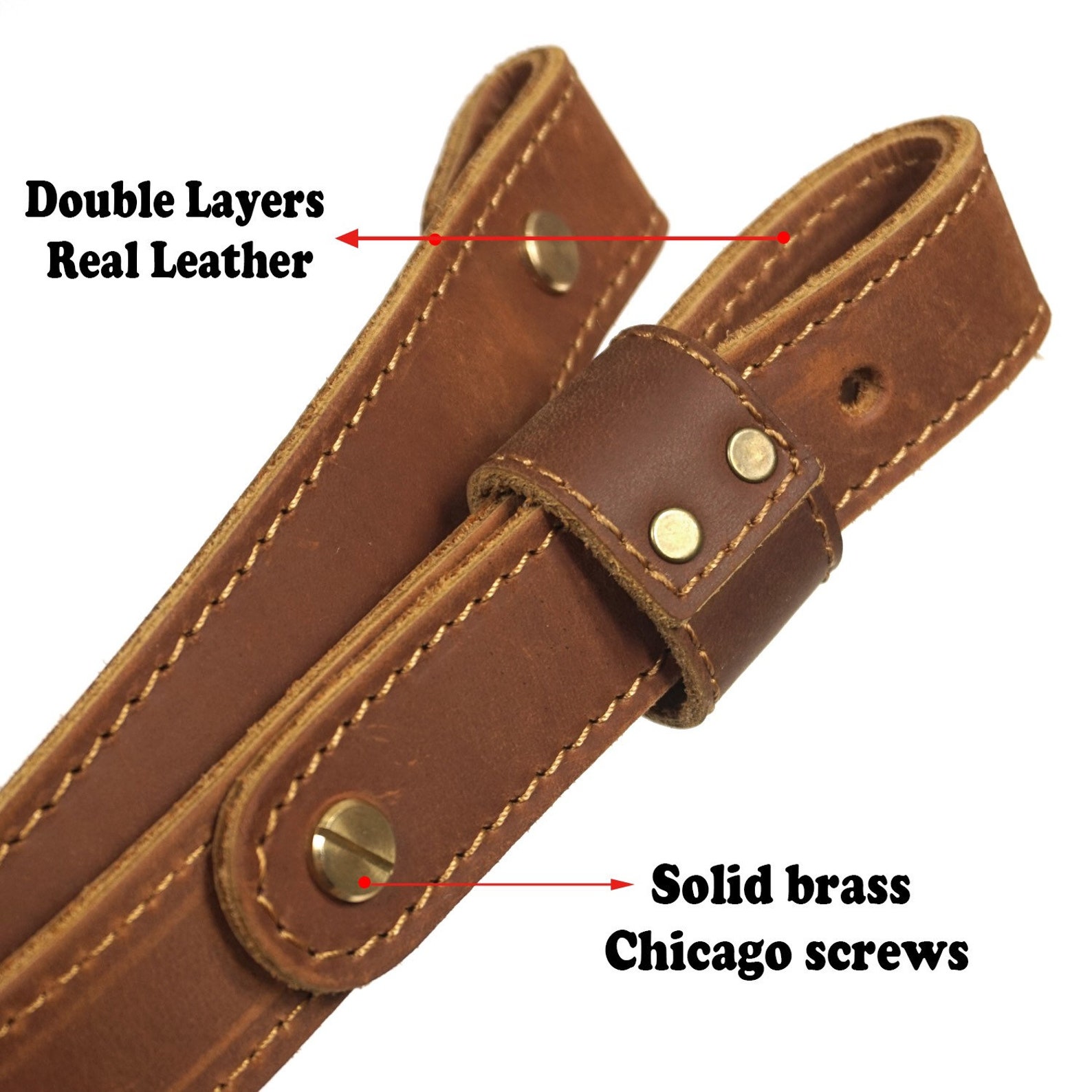 Leather Hand Made Adjustable Gun Sling One Inch Wide Gift Etsy