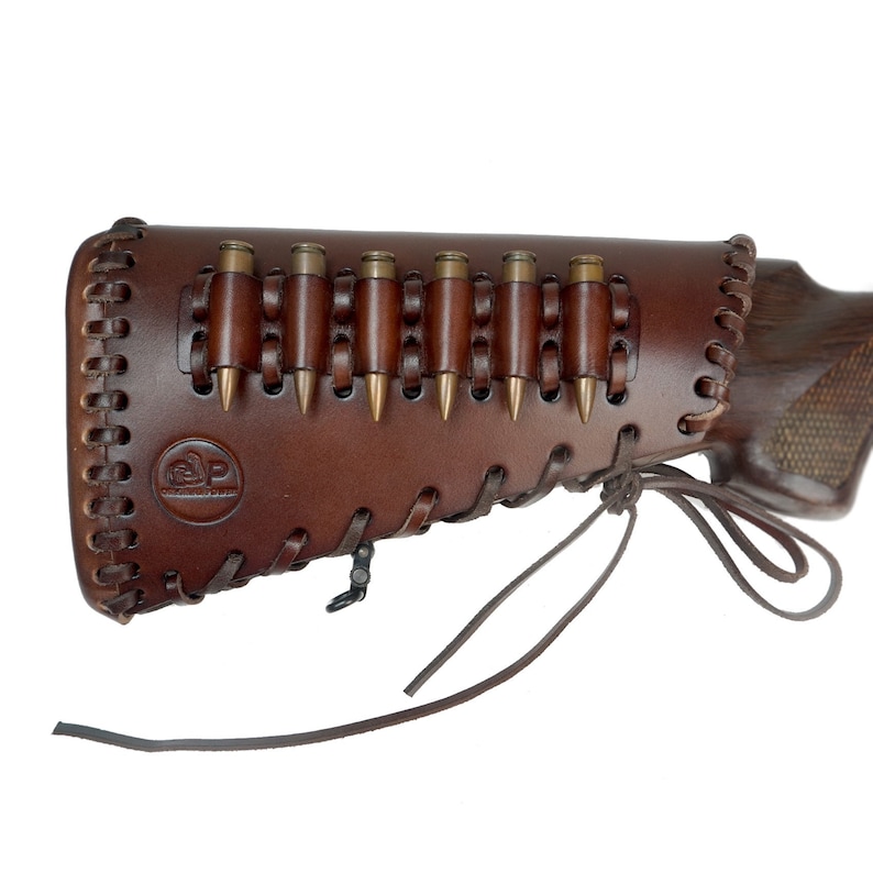 Hand stitch Leather Rifle Buttstock Ammo Holder for .4570 308 Etsy