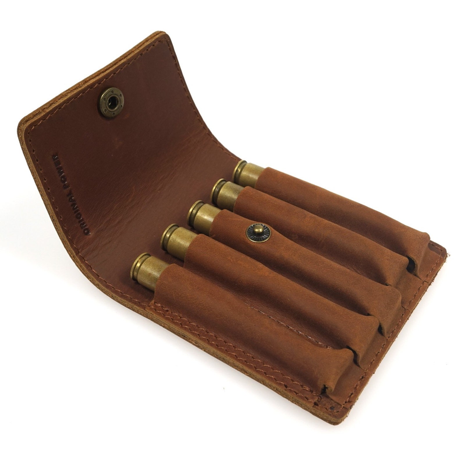 Handmade Leather Ammo Pouch Wallet Heavy Stitching 5 Round Etsy