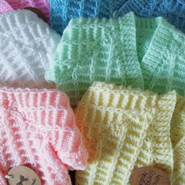 New Handmade Knitted Baby Cardigan Newborn Variety Of Colours Ideal Baby Gift