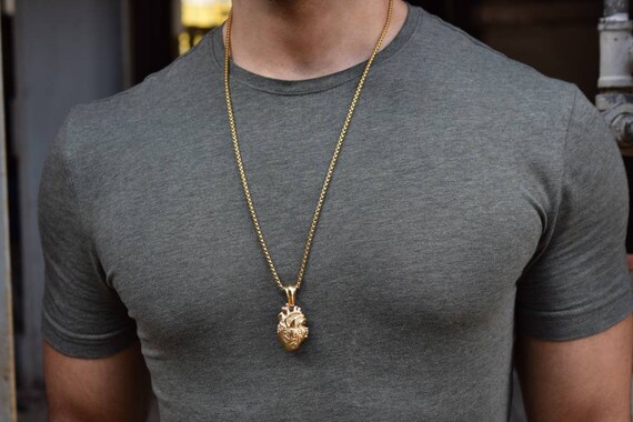 Anatomical Human Heart Locket Blck 