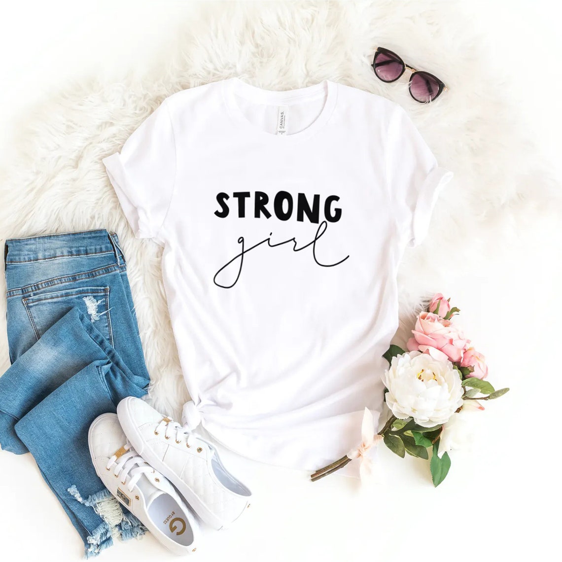 Strong Girl TShirt Female Tshirt Women's Shirt Shirt Etsy
