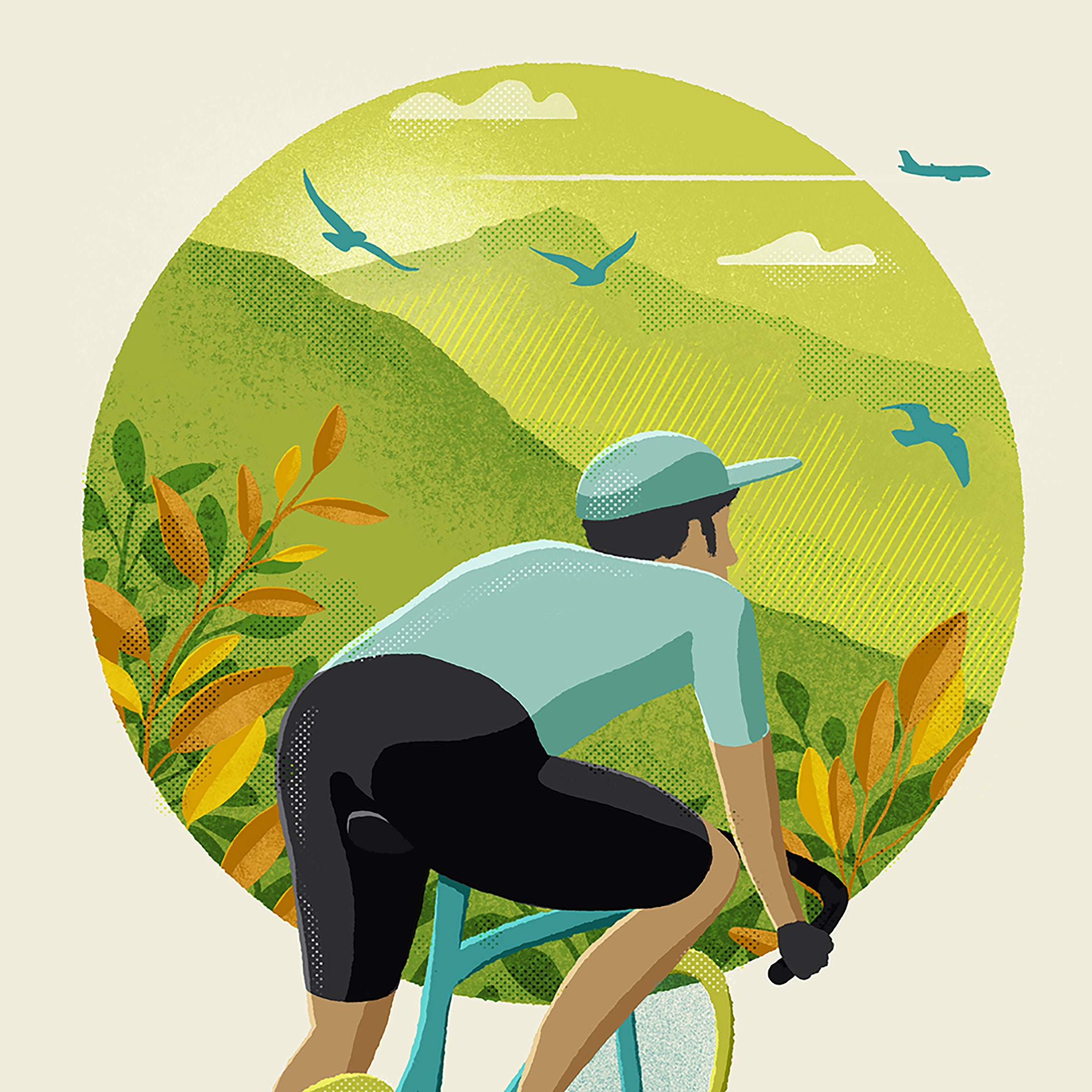 Original wall art / cycling print / Giclée art print gift / | Etsy