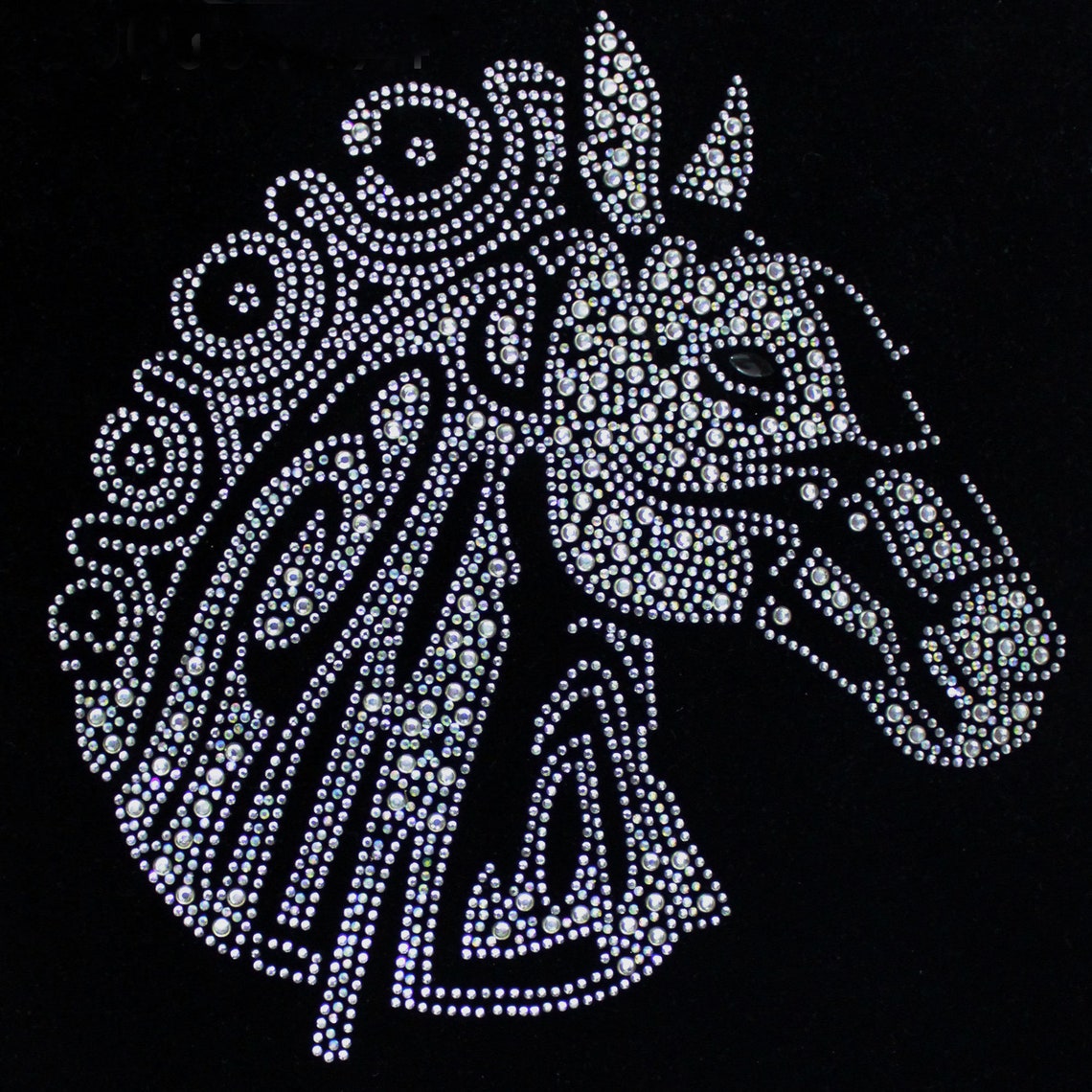 Horse Iron On Transfer Rhinestone Horse Head Transfer Applique Etsy