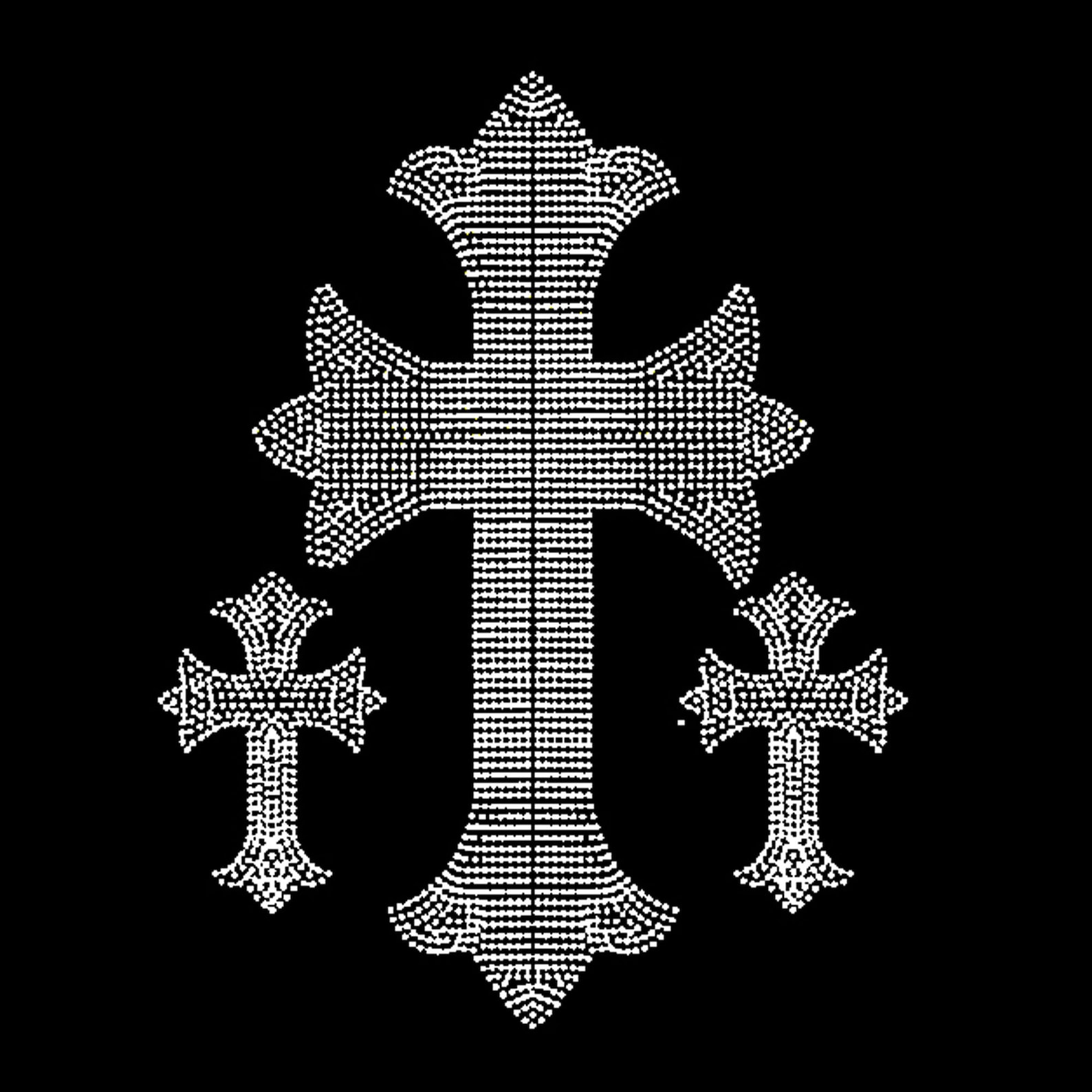 Cross Iron On Transfer Triple Rhinestone Crosses Applique Etsy