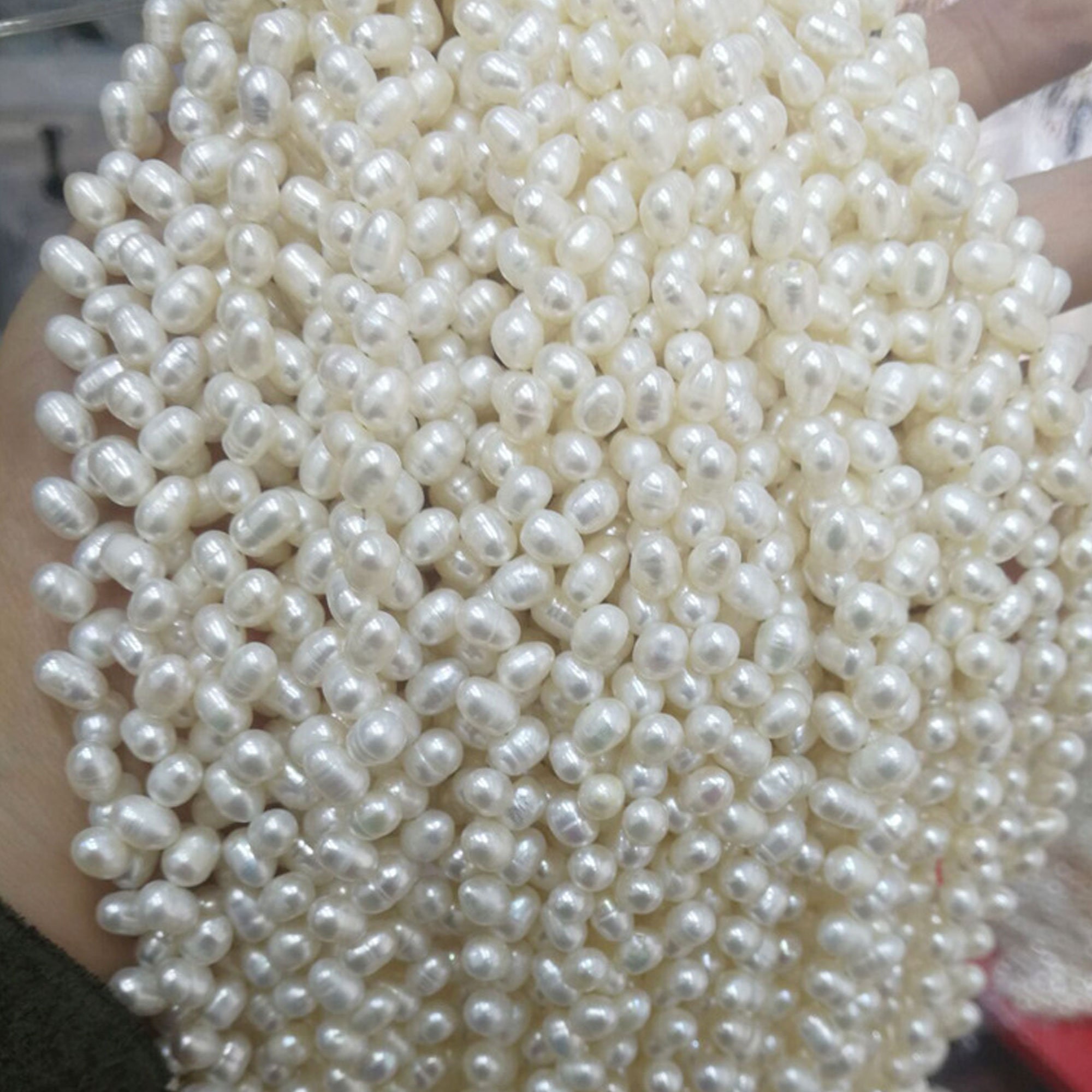 5mm6mm Grain Seed Pearls Cultured Freshwater Pearl Strand Etsy