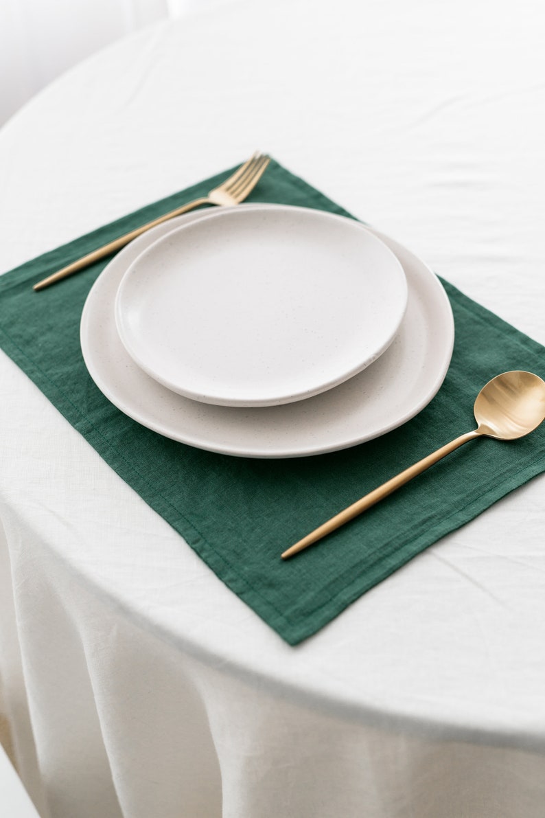 Linen Placemats Set Twolayer Linen Placemats 2/4/6/8/10/12 Etsy