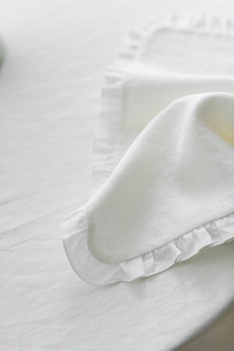 Linen Placemat Ruffled Twolayer Linen Placemats Linen Etsy