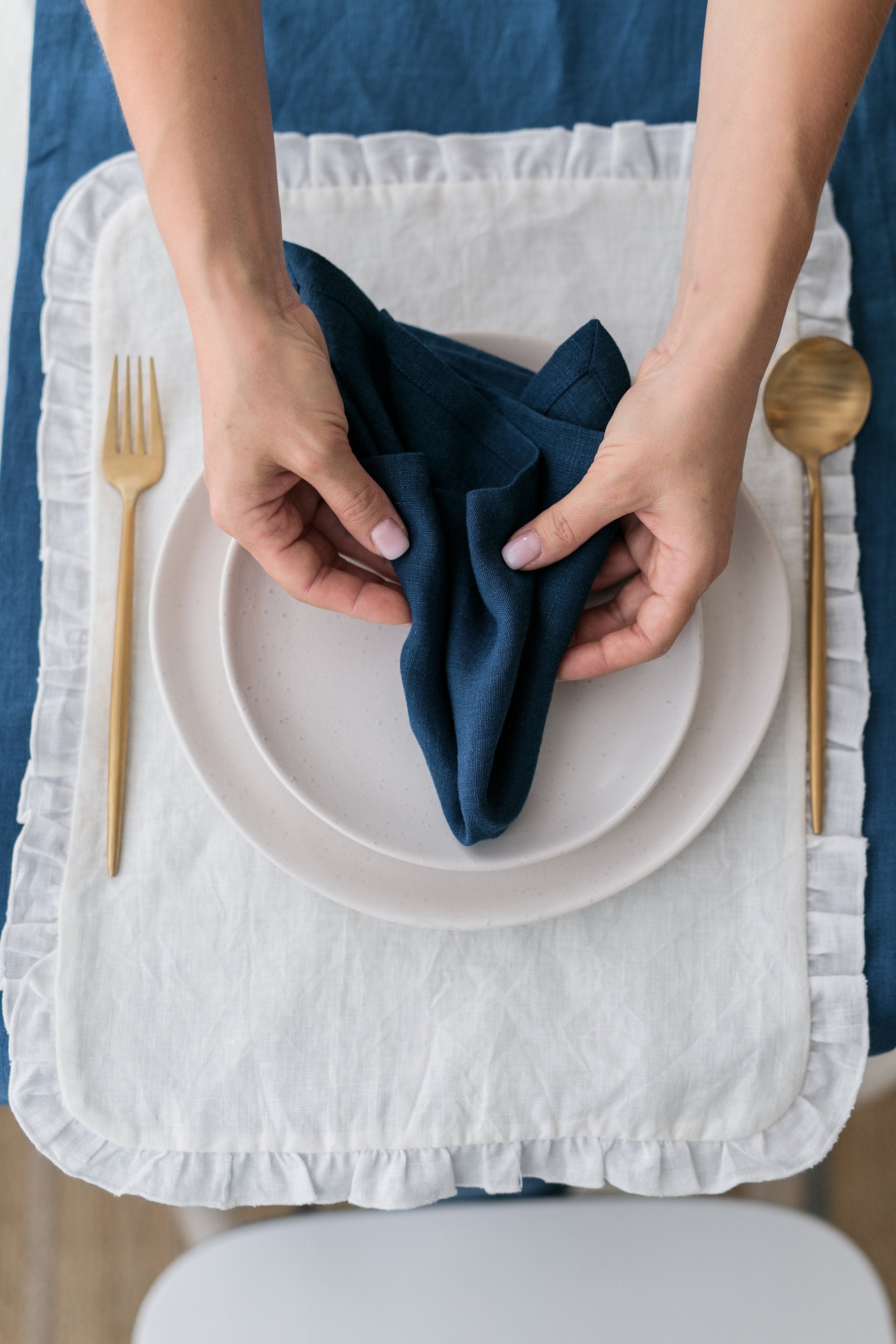 Blue linen napkins Linen napkins bulk Linen cocktail napkins Etsy