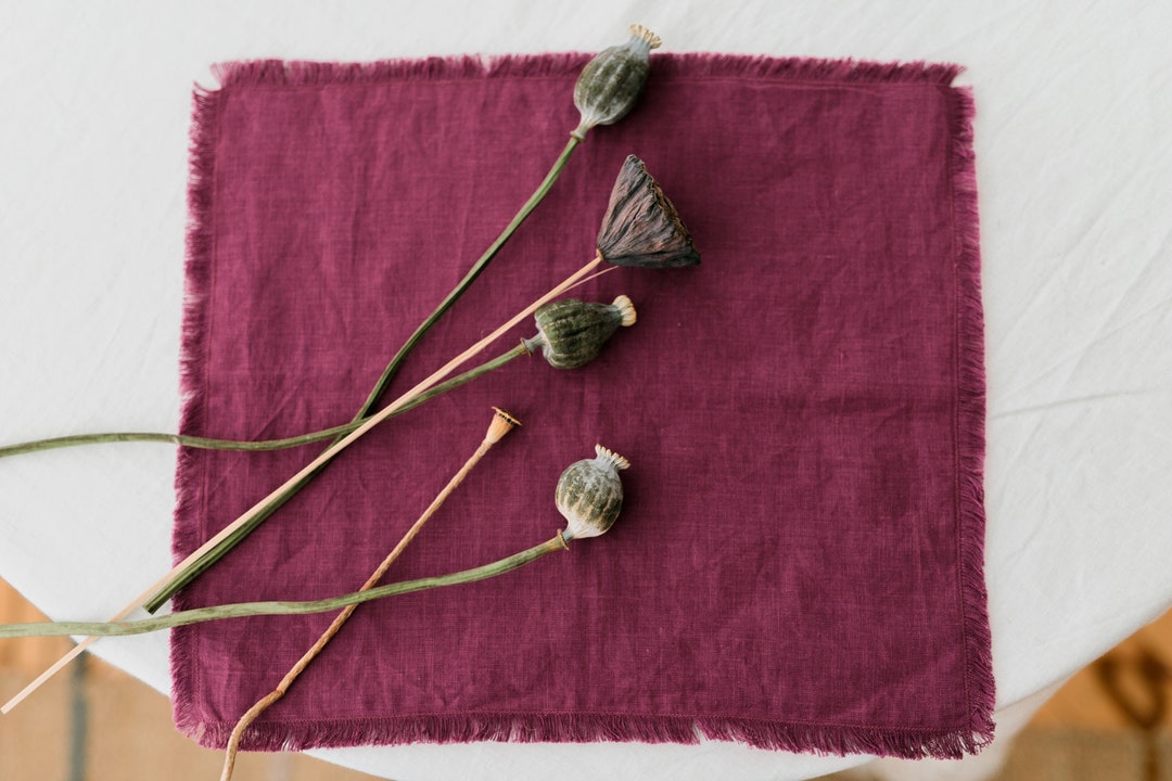 Linen Placemats Fringed, Twolayer Placemats With Fringed, Custom Linen