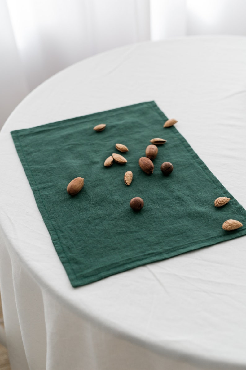 Linen Placemats Set Twolayer Linen Placemats 2/4/6/8/10/12 Etsy