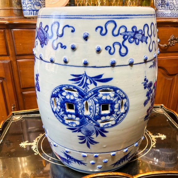 Antique Chinese Blue and White Garden Stool