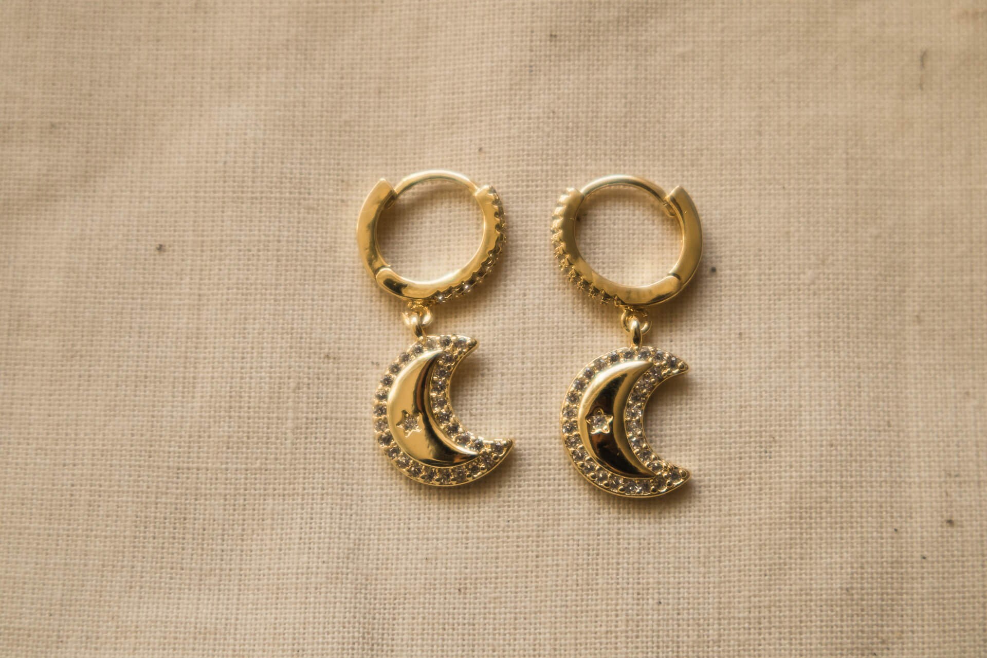 Dainty Gold Earring Huggies Huggie Hoops Celestial Etsy