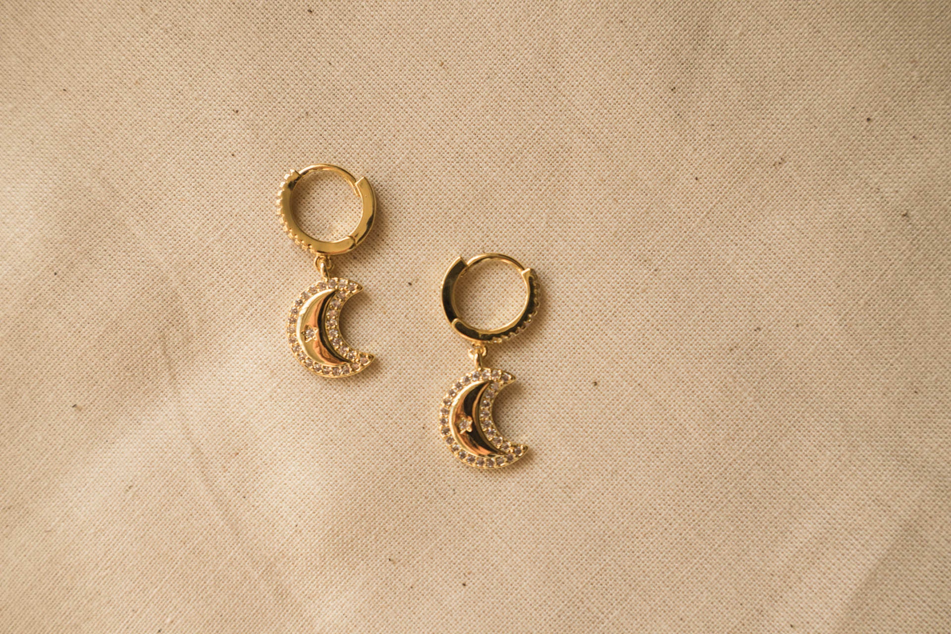 Dainty Gold Earring Huggies Huggie Hoops Celestial Etsy