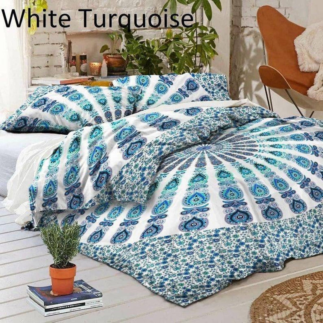 Indian Duvet Covers Mandala Bedding King/queen/ Doona Quilt Etsy