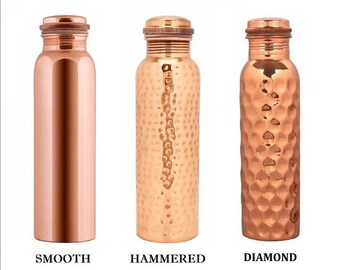 Pure Copper Designer Drinking Water Bottle For Yoga Health Benefits Pack OF 2 Pc