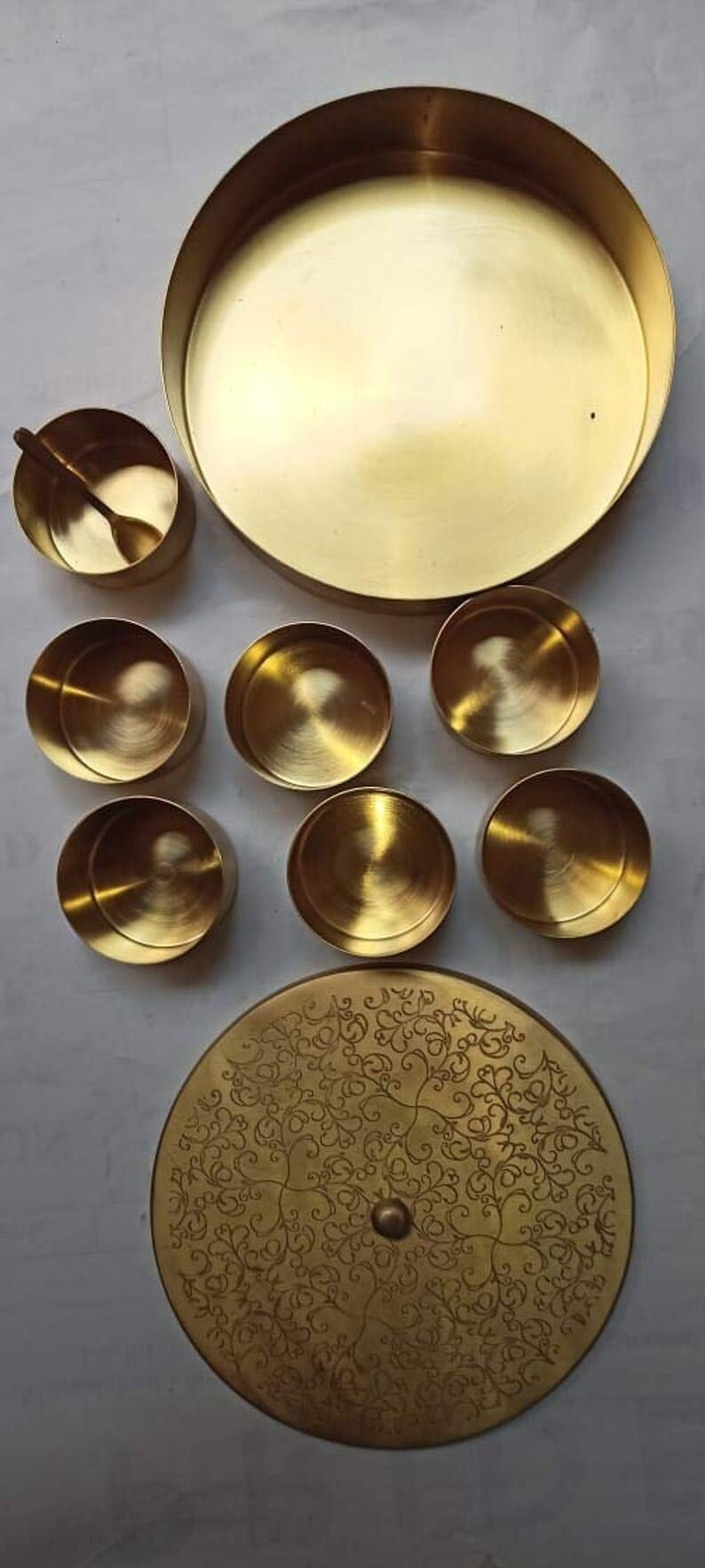 Indian Handcrafted Brass Metal Spice Box Kitchen Storage Etsy